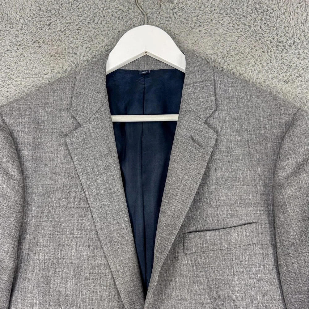 J Crew Voyager Thompson Suit Jacket Mens 40R Gray Wool Double Vent 2 Btn Classic